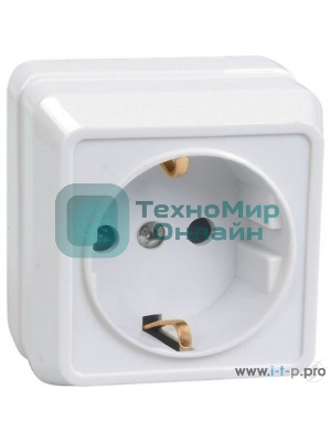 Розетка IEK ERO11-K01-16-DC РС20-3-ОБ 1местн. c з/к 16А откр.уст. ОКТАВА (белый)