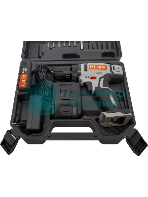 Дрель-шуруповерт аккумуляторная Ресанта ДА-20-2ЛК 75/14/11, Аккумуляторная, 20В, 2 АКБ, Кейс