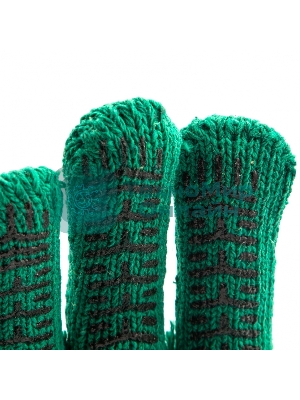 Перчатки трикотажные Сибртех усиленные, гелевое ПВХ-покрытие, 7 класс, зеленые