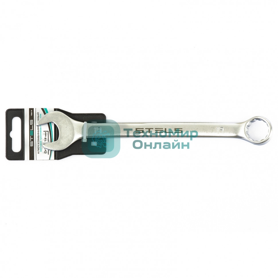 Ключ комбинированный Stels 19 мм, CrV, матовый хром