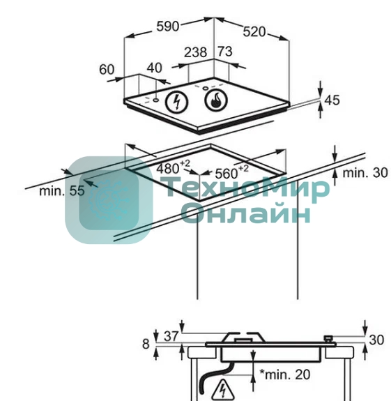 Газовая варочная поверхность ELECTROLUX KGG64362S газ на стекле, 2 чугунных держателя, газконтроль варочной поверхности, интегрированный автоподжиг варочной поверхности, конфорки: Конфорка ускоренного нагрева, средней мощности, Конфорка ускоренного нагрева, средней мощности, WOK конфорка, Конфорка ускоренного нагрева, стандартной мощности,