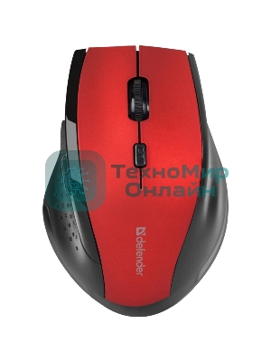 Мышь беспроводная Defender Accura MM-365 красный, 1600 dpi, радиоканал, USB, кнопки - 6
