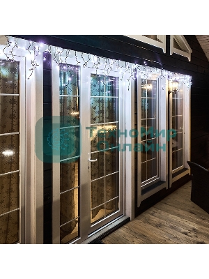 Гирлянда Neon-night Айсикл (бахрома) светодиодный, 4,8 х 0,6 м, черный провод, 230 В, диоды белые, 176 LED