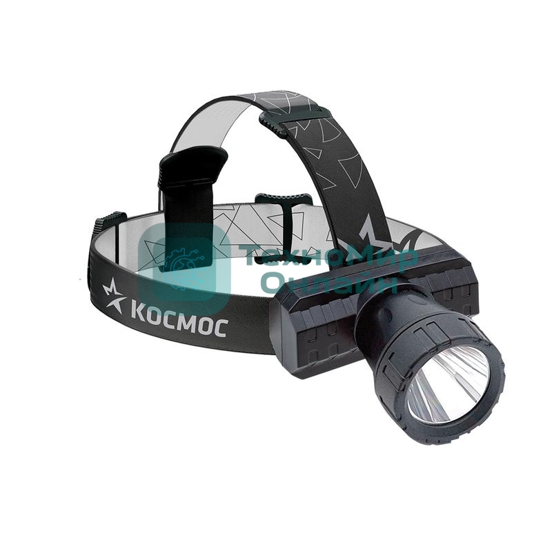 Фонарь налобный Космос 3Вт ХРЕ литий 1000mAh зарядка от micro USB шнур в компл.