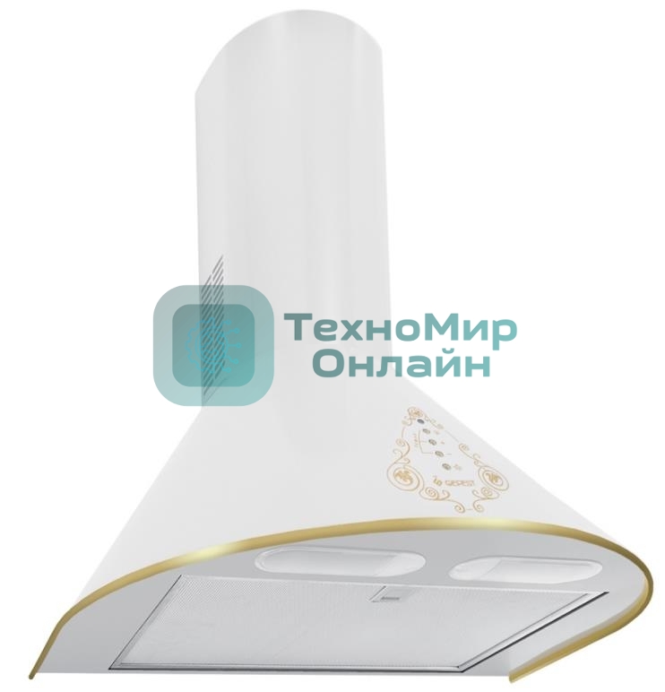Вытяжка каминная Gefest ВО 1503 К62 белый/золотистый, 50 см, 1000 куб. м/ч, 78 дБ