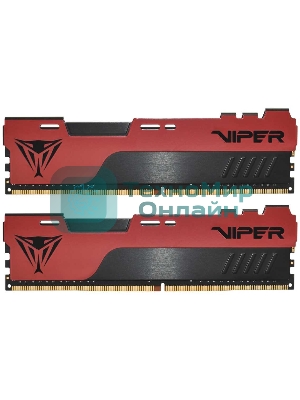 Оперативная память Patriot Viper Elite II, DDR4, 32GB (2x16 GB), 3200 MHz, CL18, DIMM, радиатор, красный, черный