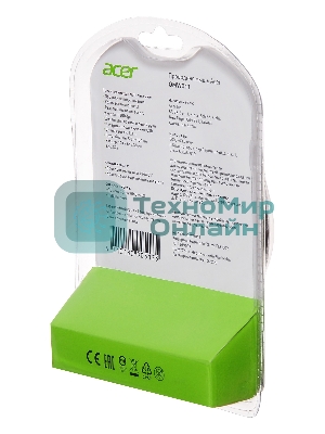 Мышь проводная Acer OMW011 черный/синий, 1200 dpi, USB, кнопки - 3