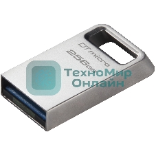 Флешка USB Kingston DataTraveler Micro (DTMC3G2/256Gb), 256Gb, USB 3.2 Gen 1, R/W 200/60, серебристый