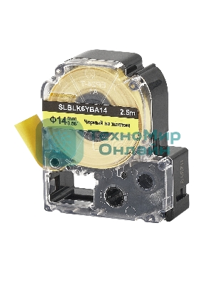 Кассета с лентой S'OK by Sakura Printing BLK6YBA14 для Epson, черный на желтом, 14мм/2.5м
