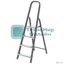 Стремянка Сибртех 4 ступени, стальной профиль, алюминиевые ступени