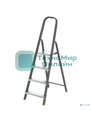 Стремянка Сибртех 4 ступени, стальной профиль, алюминиевые ступени