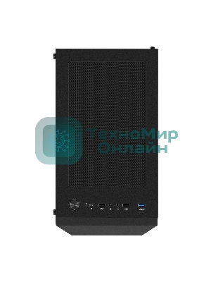 Компьютерный корпус Miditower ExeGate EVO-8227 (ATX, без БП, 2хUSB+1хUSB 3.0+HD Audio, черный, 3 вент. с RGb подсветкой, боковая панель - закаленное стекло)
