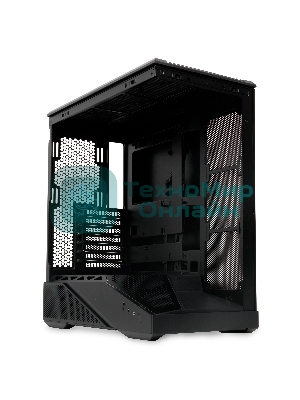 Компьютерный корпус без блока питания HSPD F711-TGbK, Panoramic Full Tower, Black, TG, 0.7 SPCC, no fans ATX, mATX, mITX 190/420/280мм 2x2.5