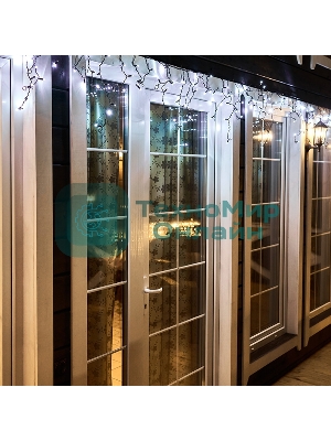 Гирлянда Neon-night Айсикл (бахрома) светодиодный, 4,8 х 0,6 м, черный провод, 230 В, диоды белые, 176 LED