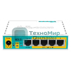 Маршрутизатор MikroTik RB750UPr2 hEX PoE lite 5x Ethernet, раздача PoE, 650 МГц ЦП, 64 МБ 5-портовый 100-Мбитный маршрутизатор с поддержкой PoE на 4-х портах