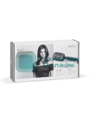 Расческа-выпрямитель BaByliss Smoothing Heated Brush HSB101E черный, 45 мм, 200 °C, 3 режима