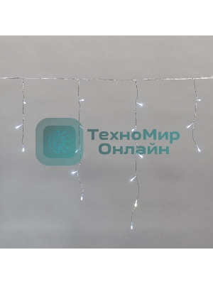 Гирлянда светодиодная Neon-night Айсикл (бахрома) 25х0,6м, c эффектом мерцания, прозрачный провод, IP44, 230В, диоды белые, 588 LED