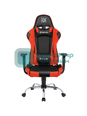 Кресло игровое Defender Azgard черный/Красный, полиуретан, 60 мм