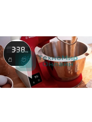 Кухонная машина Bosch MUM5X720 планетар.вращ. 1000Вт красный/серый
