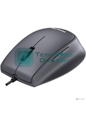 Мышь проводная Philips SPK7327 черный, 1600 dpi, USB, кнопки - 5