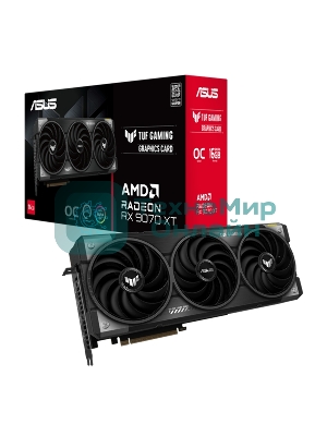 Видеокарта ASUS RX9070XT TUF GAMING OC 16Gb GDDR6 256bit 3xDP HDMI 3FAN RTL TUF-RX9070XT-O16G-GAMING