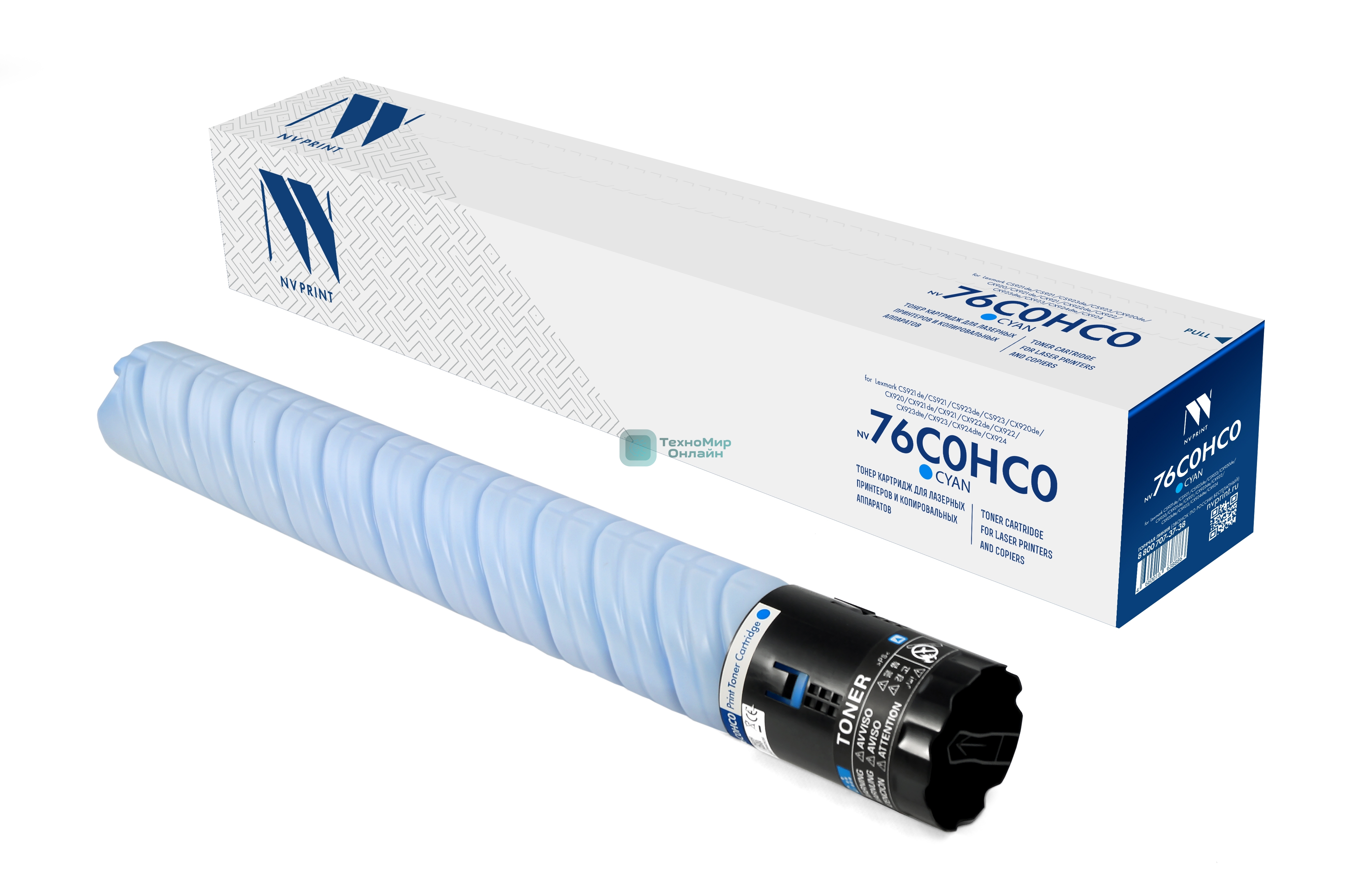 Картридж NVPrint совместимый NV-76C0HC0 Cyan для Lexmark CS921de/CS921/CS923de/CS923/CX920de/CX920/CX921de/CX921/CX922de/CX922/CX923dte/CX923/CX924dte/CX924 (34000k)