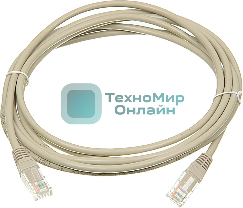 Патч-корд LANMASTER UTP TWT-45-45-3.0-GY вилка RJ-45-вилка RJ-45 cat.5е 3м серый ПВХ