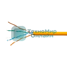 Кабель SkyNet Premium UTP-LSZH 4x2x0,51, низкое дымовыделение, нулевое содержание галогенов, медный, FLUKE TEST, кат.5e, однож., 100 м, box, оранжевый