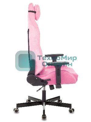 Кресло Knight N1 Fabric розовый, велюр, 120 кг, механизм качания