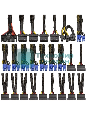 Блок питания серверный 1200W ExeGate EX292199RUS ServerPRO-1200RADS (ATX, for 3U+ cases, КПД 82% (80 PLUS), 14cm fan, 24pin, 2(4+4)pin, 6xPCIe, 8xSATA, 4xIDE, Cable Management, black)