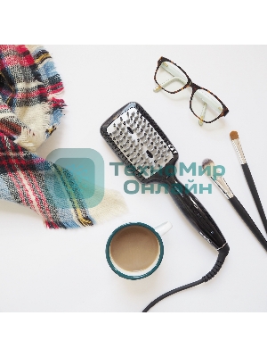 Расческа-выпрямитель BaByliss Smoothing Heated Brush HSB101E черный, 45 мм, 200 °C, 3 режима