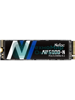 Накопитель SSD Netac NV5000-N, 1Tb, M.2 2280, PCIe 4.0 x4, NVMe, R/W 4800/4600, с радиатором