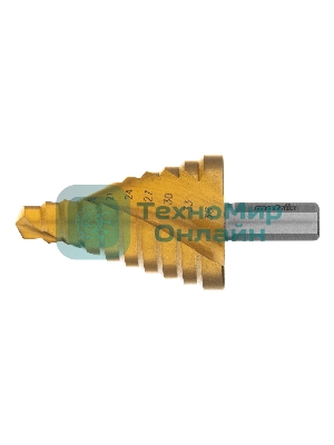 Сверло Matrix ступенчатое 9-12-15-18-21-24-27-30-33-36мм hss спиральный профиль шестигранный