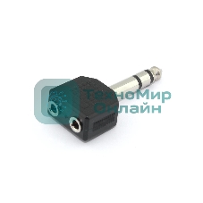Разетвитель Jack 6,3 мм папа - 2 miniJack 3.5 мм мама