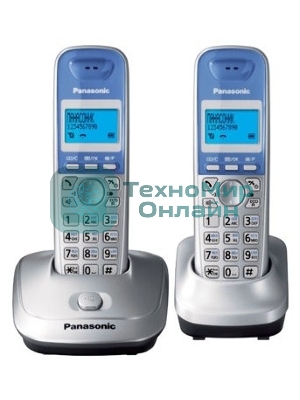Телефон беспроводной (DECT) Panasonic KX-TG2512RUS (серебристый) Доп трубка в комплекте,АОН, Caller ID,спикерфон на трубке,полифония
