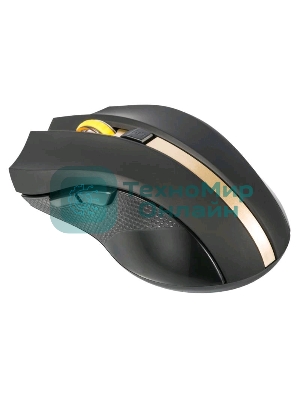 Мышь беспроводная Oklick 495MW черный/золотистый, 1600 dpi, радиоканал, USB, кнопки - 6