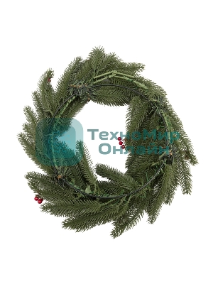 Еловый венок с ягодами Neon-night Ø 45 см, литой