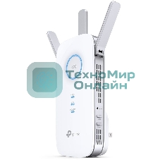 Усилитель сигнала TP-Link AC1900 Wi-Fi Range Extender 600 Mbps at 2.4 GHz + 1300 Mbps at 5 GHz; 3 × External Antennas, 1 × Gigabit Port, Wall Plugged; Tether App, WPS, Intelligent Signal Light, Access Control, Power Schedule, LED Control, RE/AP Mode, OneMe, MU-MIMO