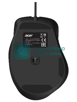 Мышь проводная Acer OMW120 черный, 2000 dpi, USB, кнопки - 6