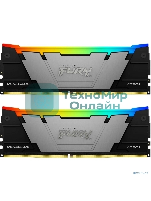 Оперативная память Kingston Fury Renegade, DDR4, 16Gb (2x8Gb), 3200MHz, CL16, DIMM, с радиаторами, RGB, черный