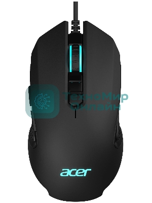 Мышь проводная Acer OMW160 черный, 6400 dpi, USB, кнопки - 8