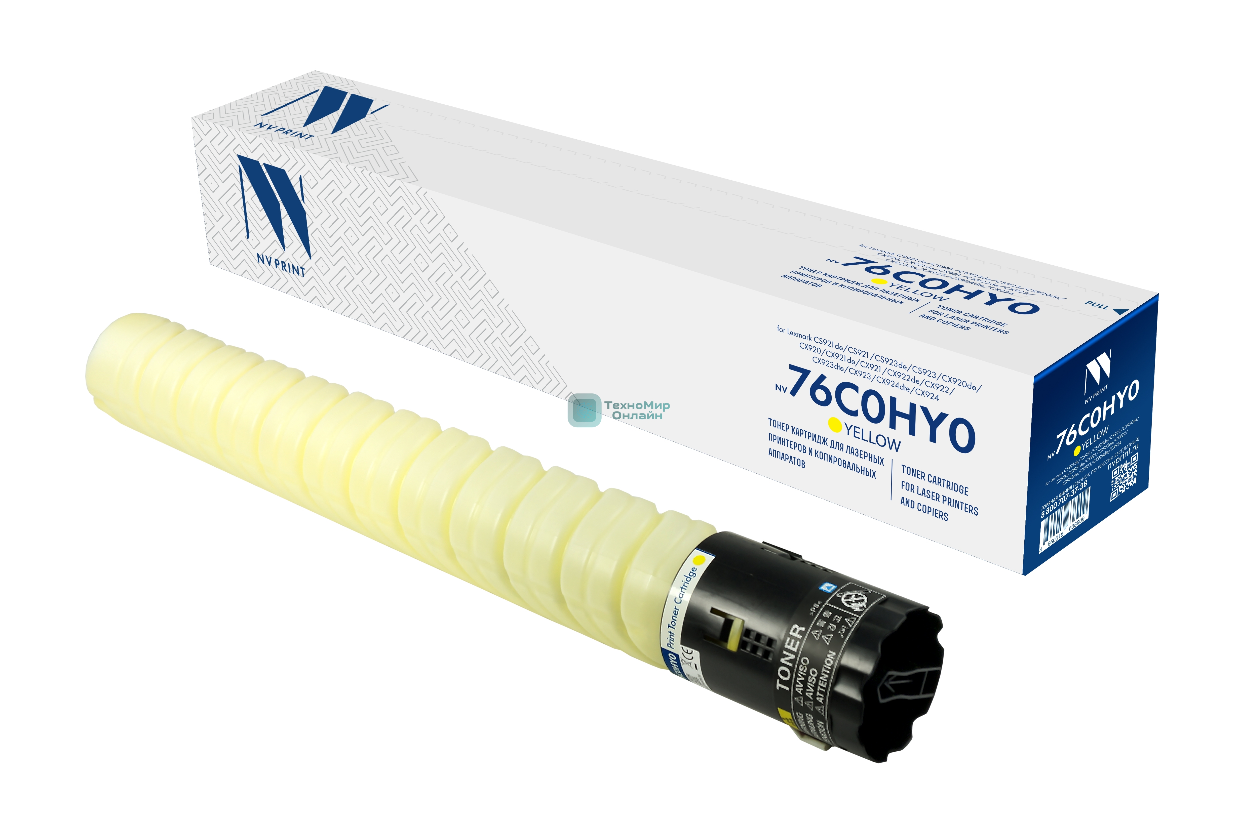 Картридж NVPrint совместимый NV-76C0HY0 желтый для Lexmark CS921de/CS921/CS923de/CS923/CX920de/CX920/CX921de/CX921/CX922de/CX922/CX923dte/CX923/CX924dte/CX924 (34000k)