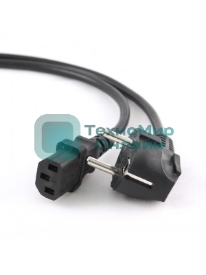 Кабель питания Gembird 1.8м, VDE(0.75мм), черный, с зазем., пакет