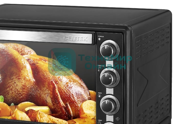 Мини-печь Centek CT-1533-62 Convection черный <62л> 2200Вт, Конвекция, 4 режима, max 320°