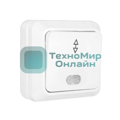 Выключатель проходной 1-кл. ОП Олимп 10А IP20 с индик. белый Universal О0125