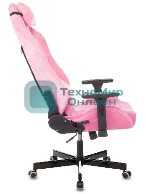 Кресло Knight N1 Fabric розовый, велюр, 120 кг, механизм качания