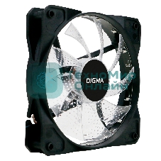 Вентилятор для корпуса Digma DFAN-FRGb2 черный, 120 мм, 1200 об/мин, 23 дБ, 4 pin