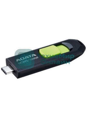 Флешка USB ADATA UC300 (ACHO-UC300-128G-RBK/GN), 128Gb, Type-C USB 3.2, R/W 100/30, черный/зеленый
