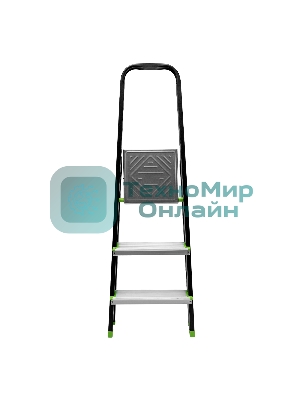 Стремянка Сибртех 3 ступени, стальной профиль, алюминиевые ступени