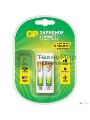 Зарядное устройство GP Rechargeable E211/75AAAHCCS-2CR1 AA/AAA NiMH 750mAh (2шт) блистер
